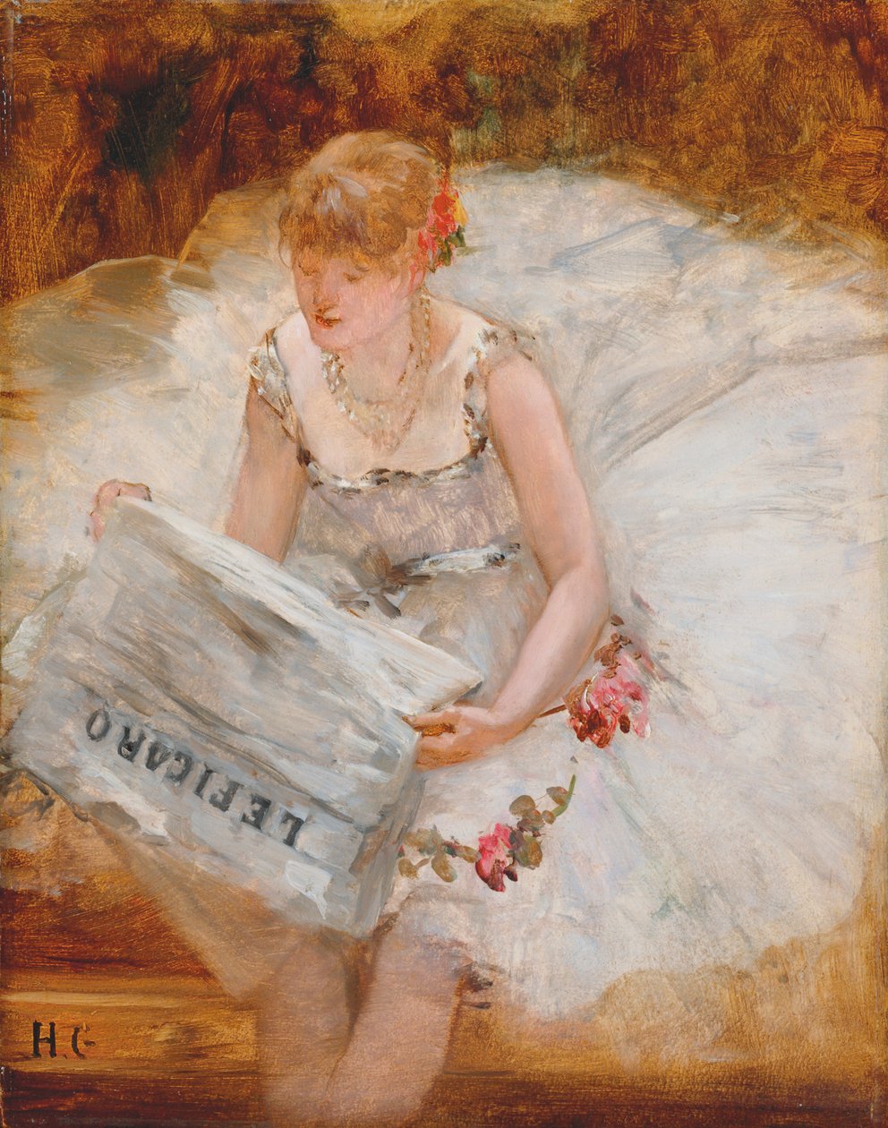 Ballerina Reading Le Figaro by Henri Gervex