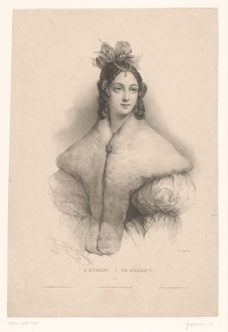 Young Woman Thinking of Tomorrow by Henri Grevedon