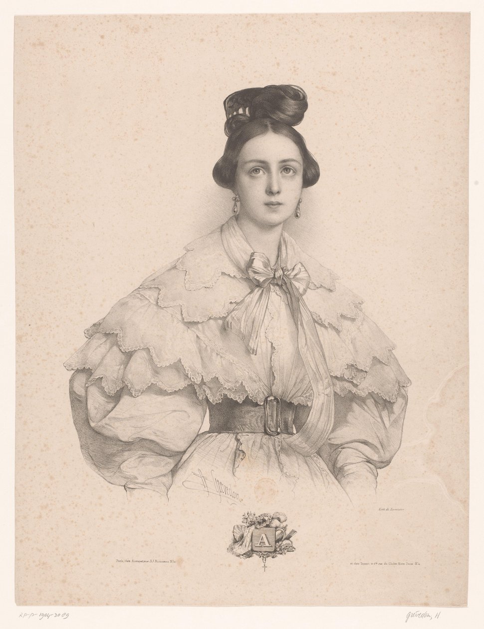 Young Woman with Name Starting with Letter A by Henri Grevedon
