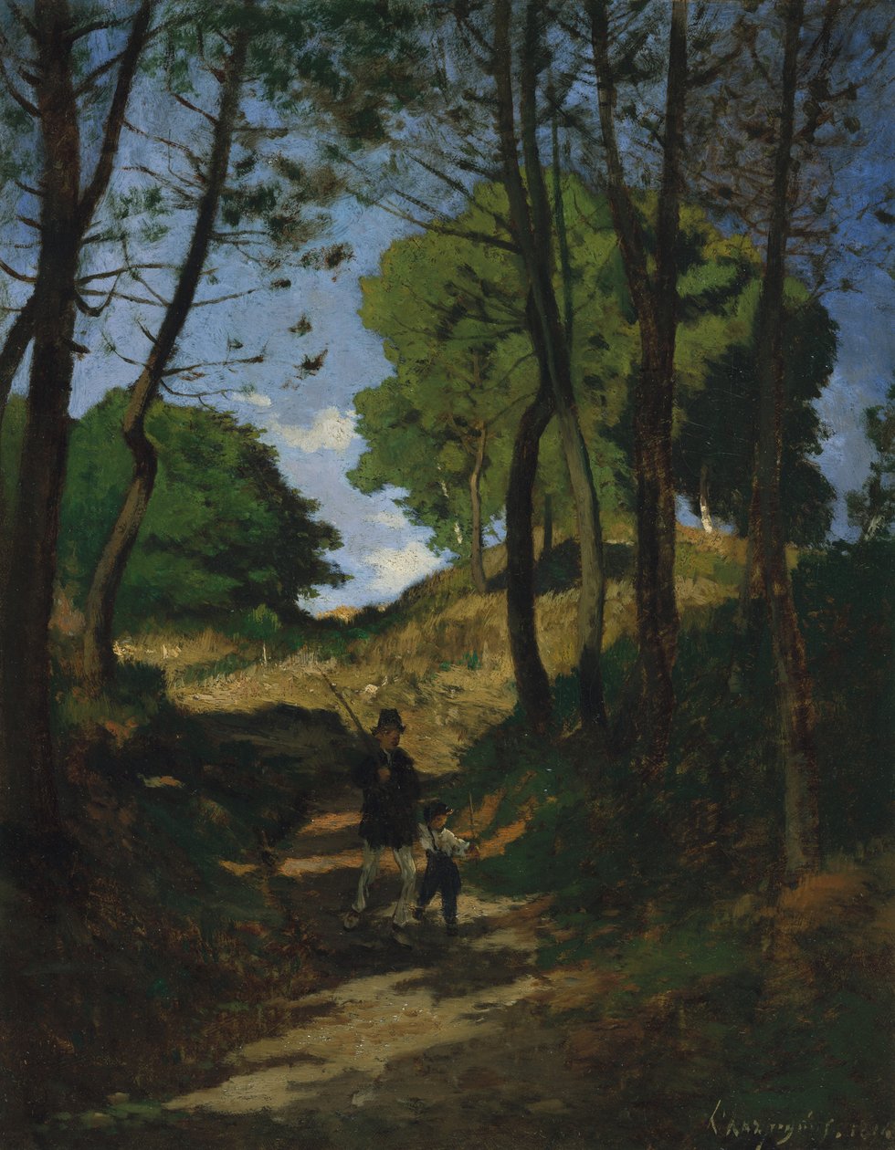 Fir Trees in Les Trembleaux, near Marlotte by Henri Joseph Harpignies