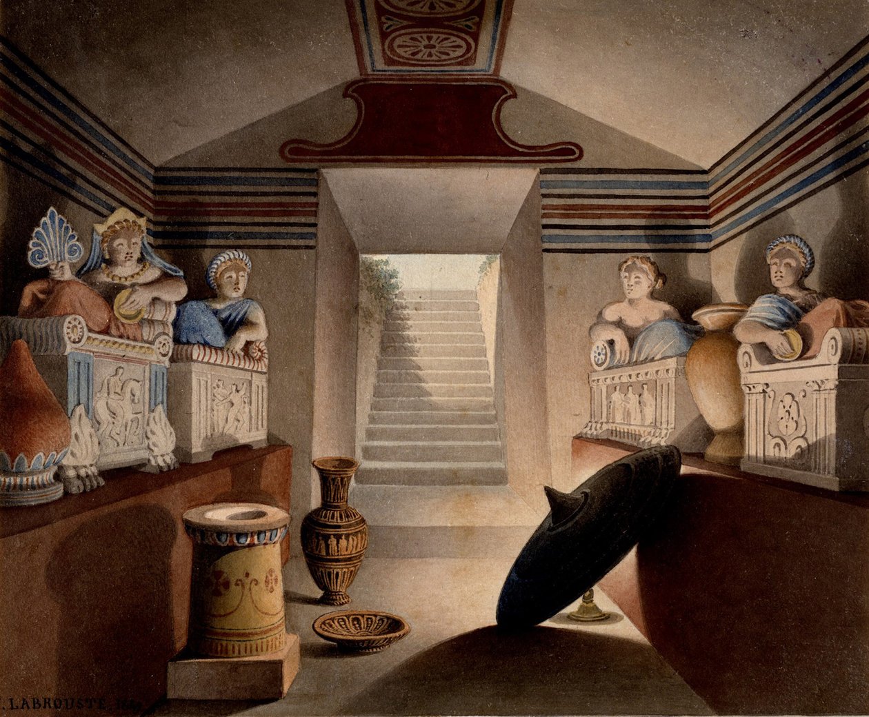 View of an Etruscan Tomb, 1849 by Henri Labrouste