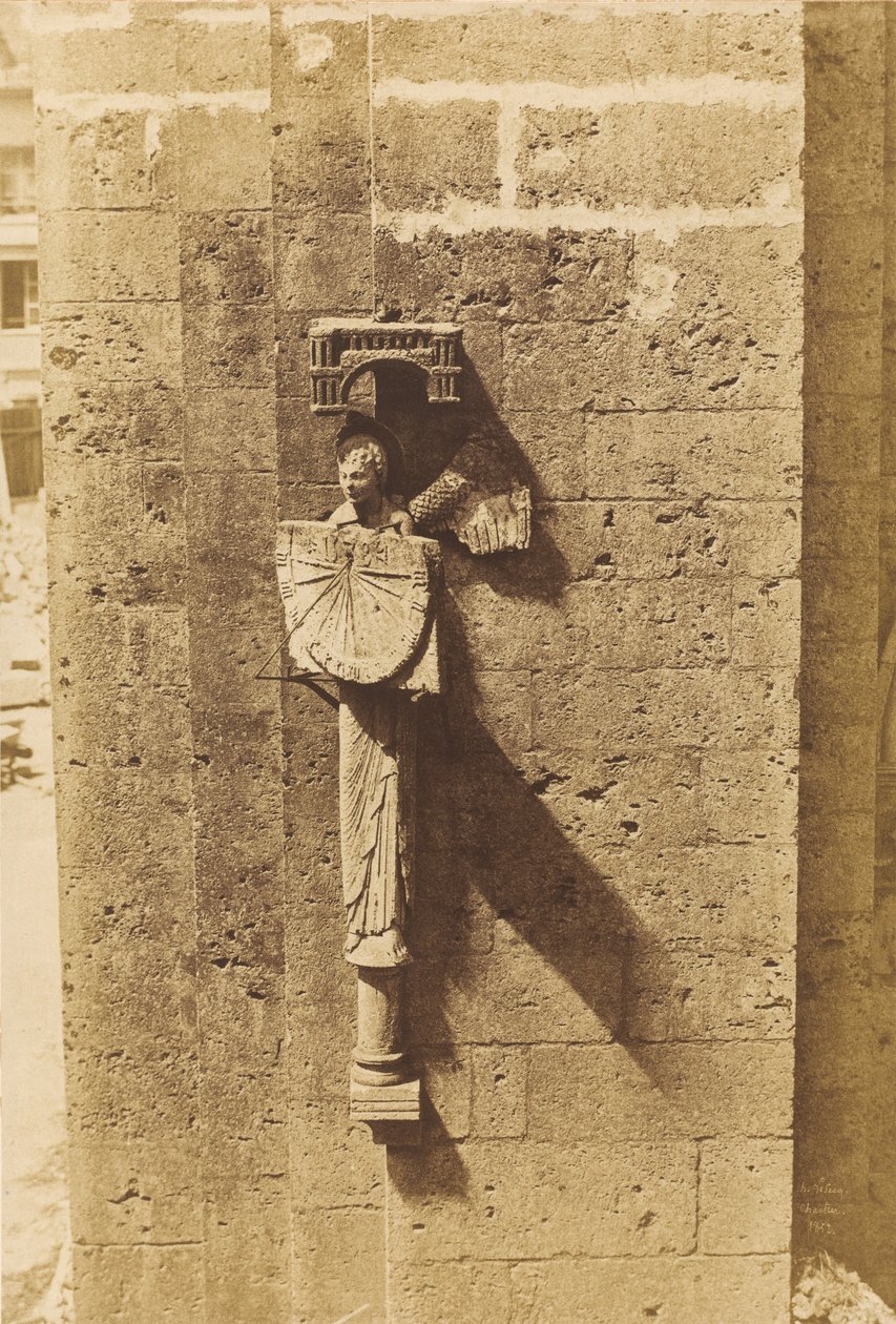 Angel Holding a Sundial, at the Church of Chartres by Henri Le Secq