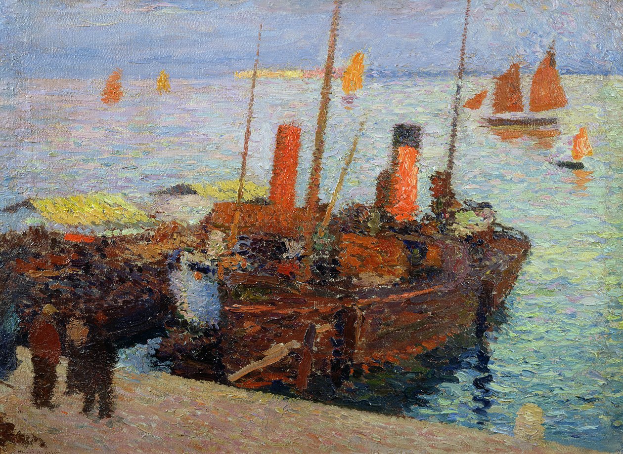 Boats in the Bay of St. Malo, c.1910 by Henri Martin