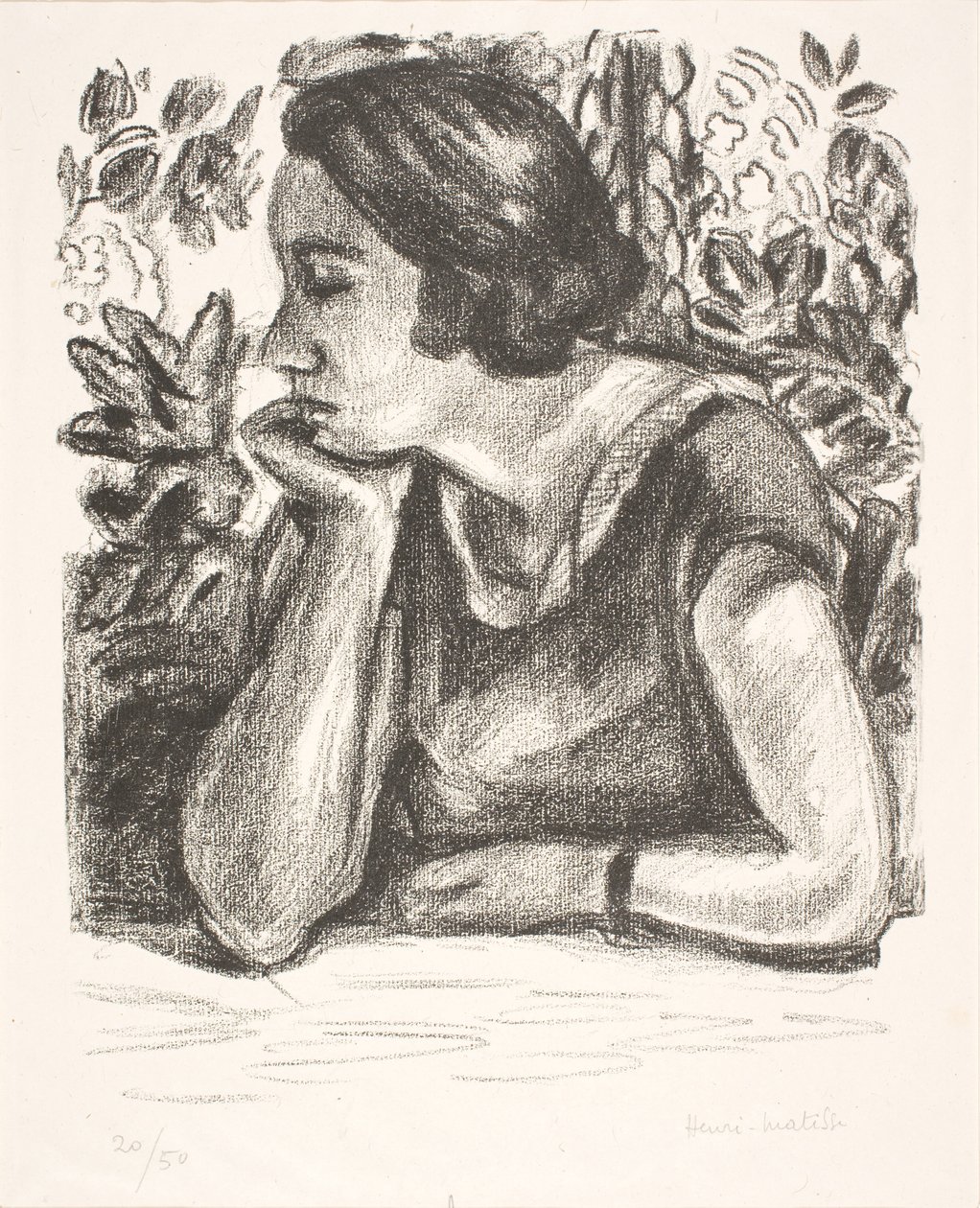 Bust of a Lady with Chin Resting on Right Hand by Henri Matisse