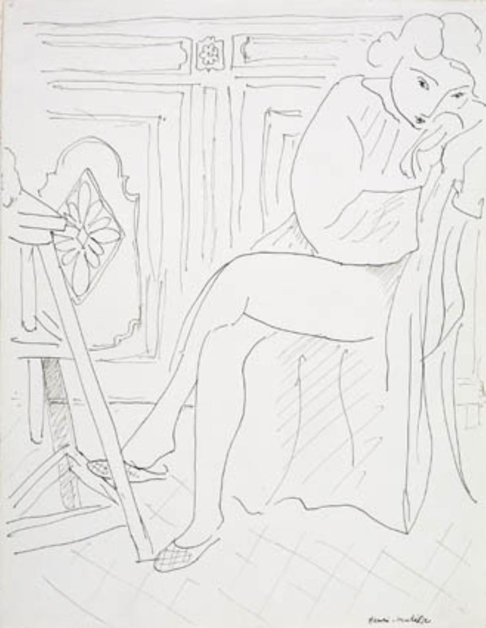 Female Model Relaxing in the Studio by Henri Matisse