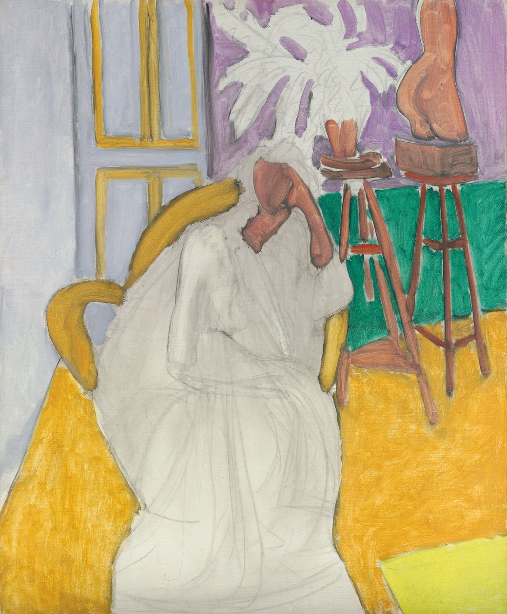 Figure Sitting and Greek Torso (The Gandoura) by Henri Matisse