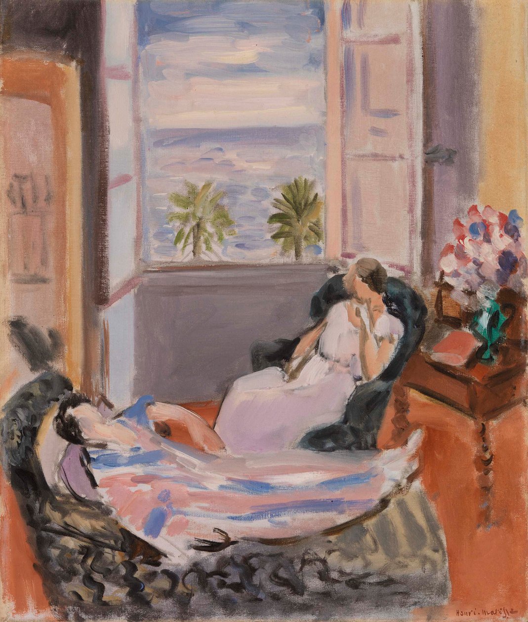 Interior with Two Figures, Open Window by Henri Matisse