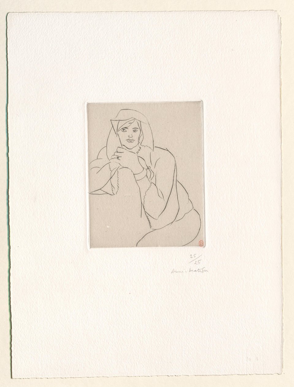 Young Woman, Her Hands Clasped on the Back of a Piece of Furniture by Henri Matisse
