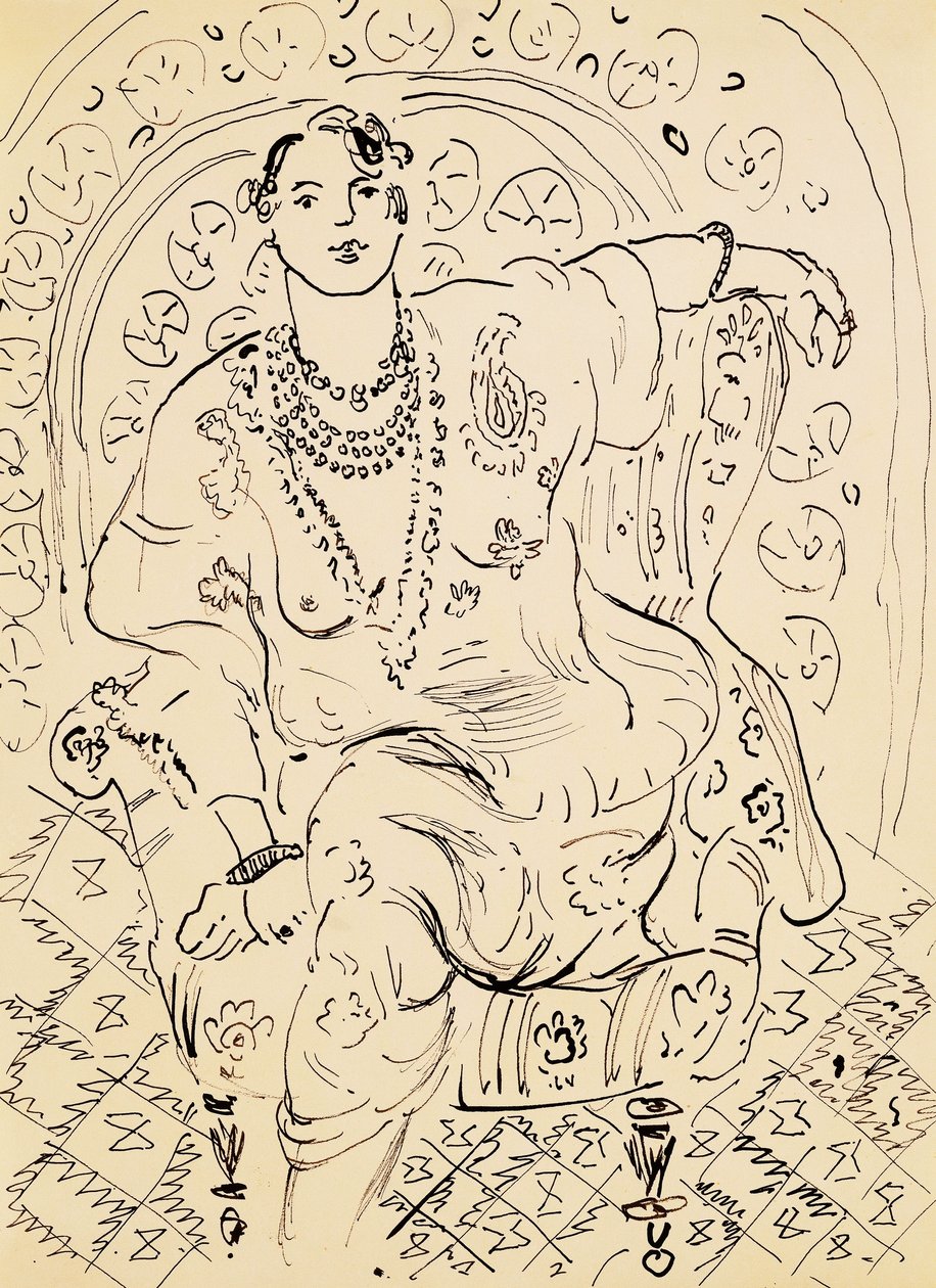 Odalisque with Flowery Background by Henri Matisse