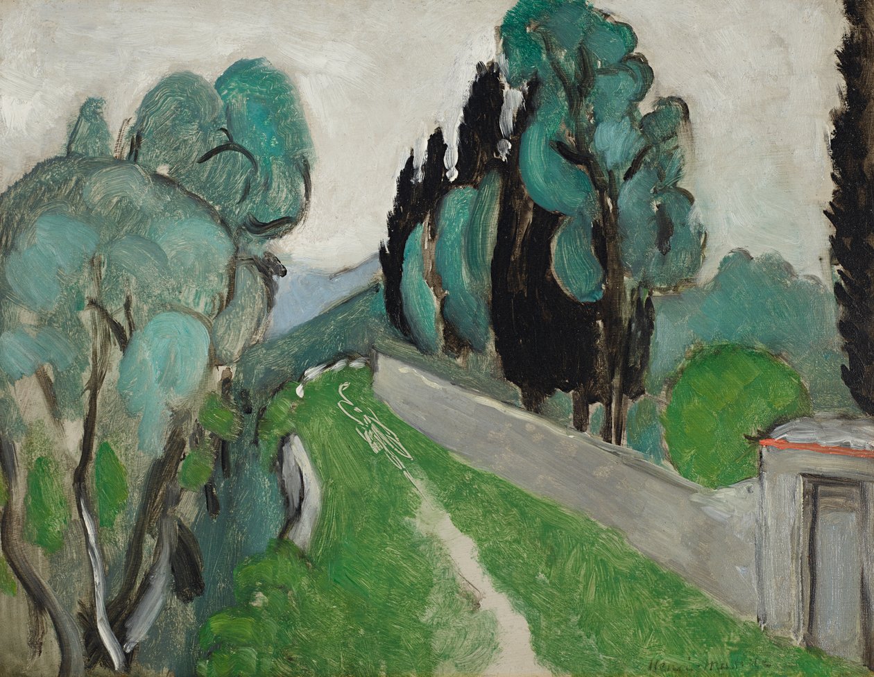 Landscape with Cypresses and Olive Trees near Nice, c. 1918 by Henri Matisse