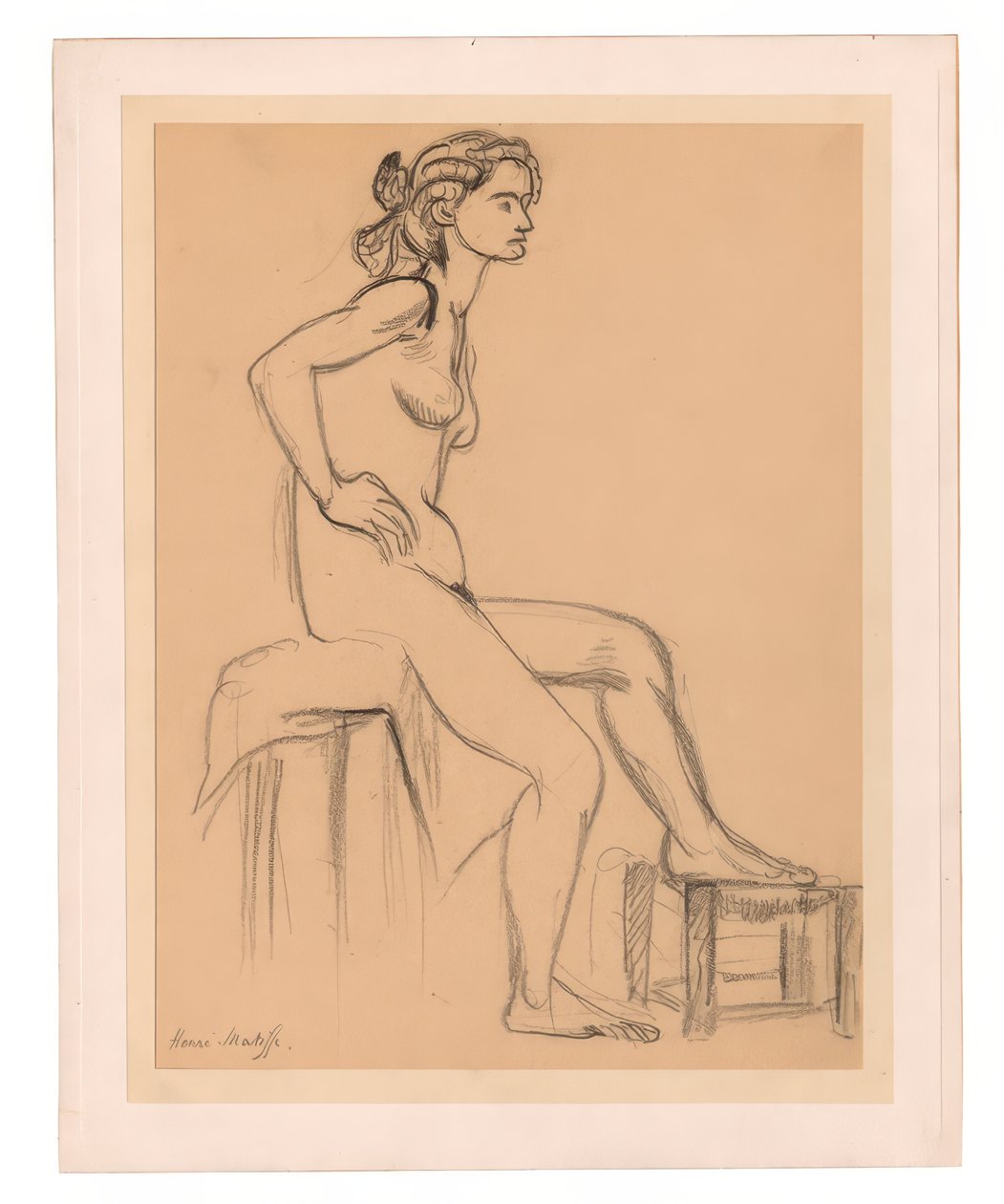 Seated Female Nude, One Foot on a Stool by Henri Matisse