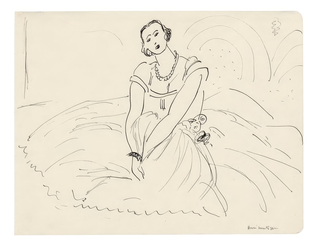 Seated Woman with Full-Skirted Dress by Henri Matisse