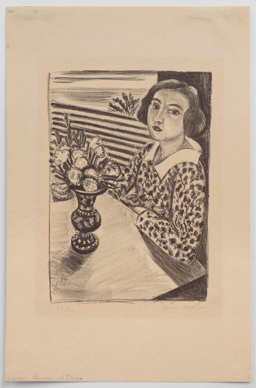Seated Young Girl with a Bouquet of Flowers by Henri Matisse
