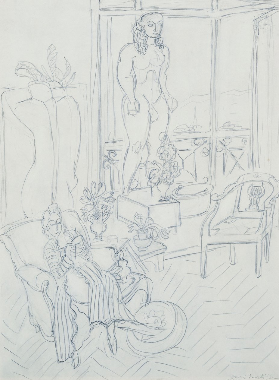 Woman in an Interior; Hotel Regina, Cimiez, Nice by Henri Matisse