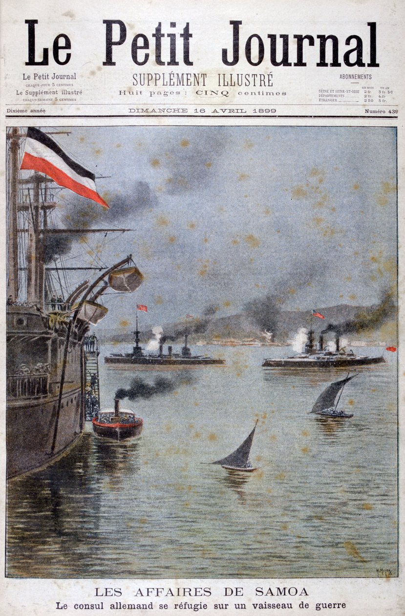 The German Consul Seeks Refuge on a German War Ship, 1899 by Henri Meyer