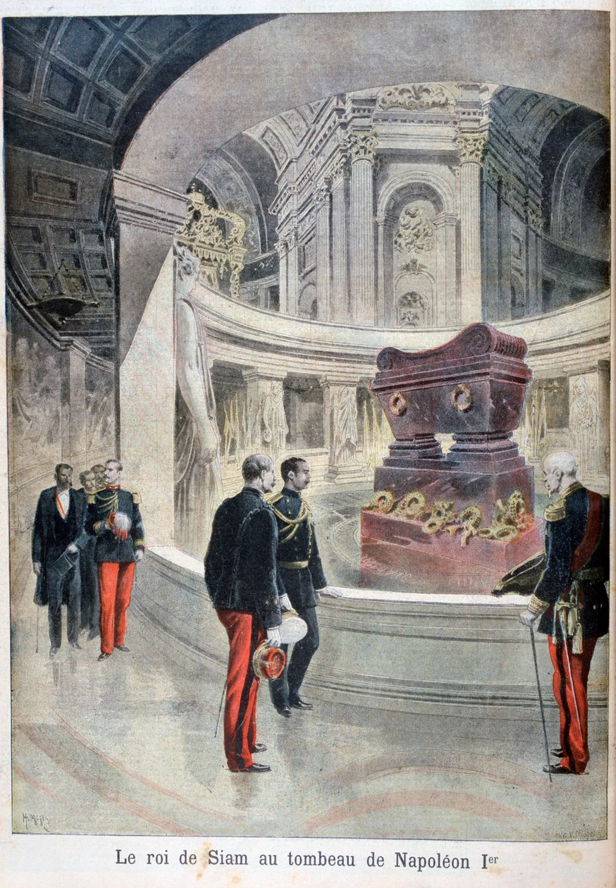 The King of Siam at the tomb of Napoleon I, Paris, 1897 by Henri Meyer