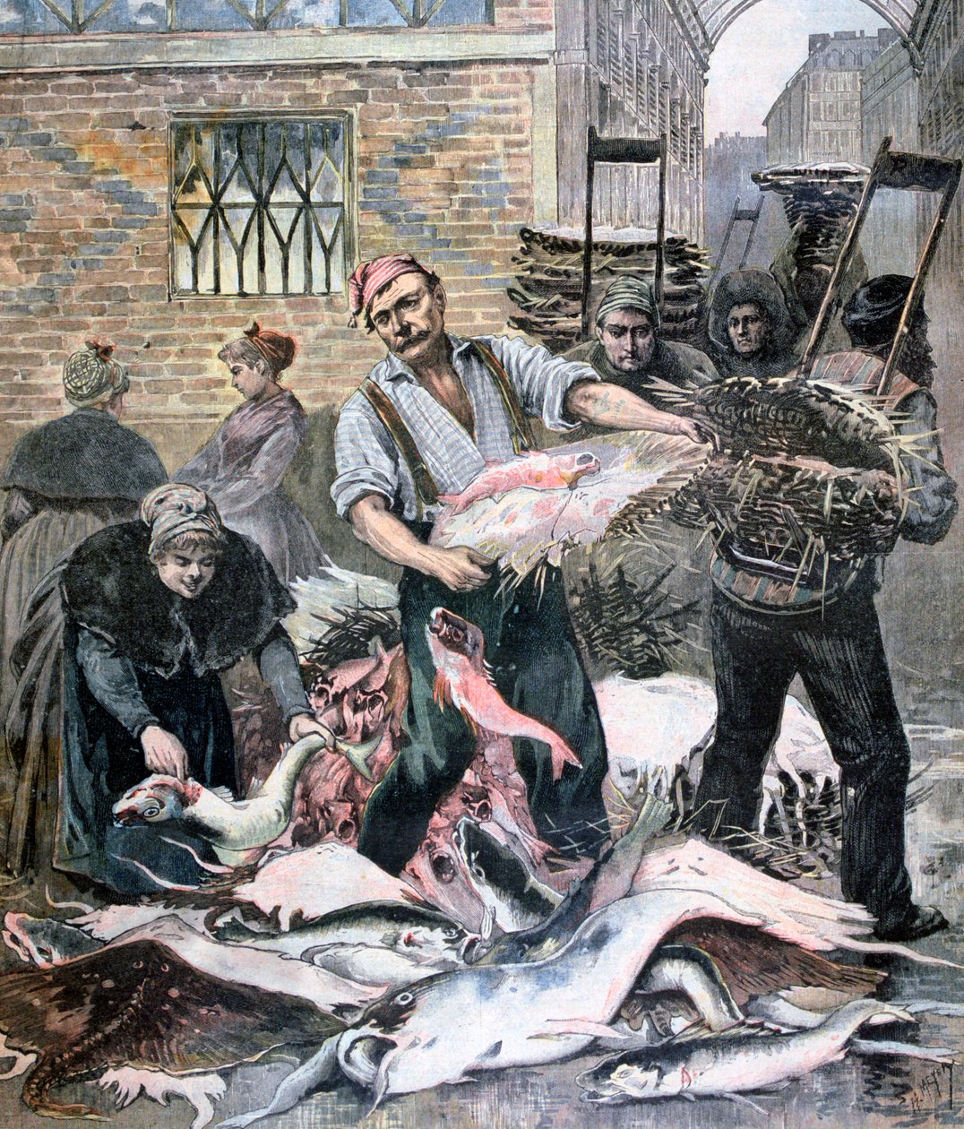 The Fish Market, Paris, 1893 by Henri Meyer