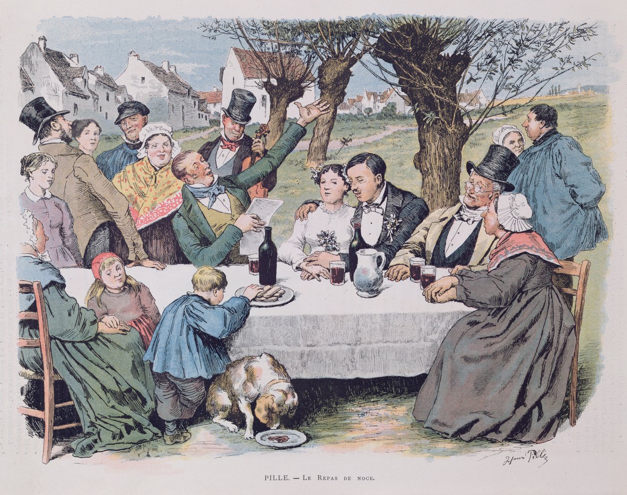 Wedding Celebration, end nineteenth century by Henri Pille
