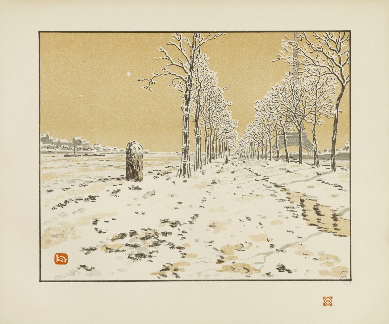 From Swan Island [The Thirty-six Views of the Eiffel Tower] by Henri Rivière