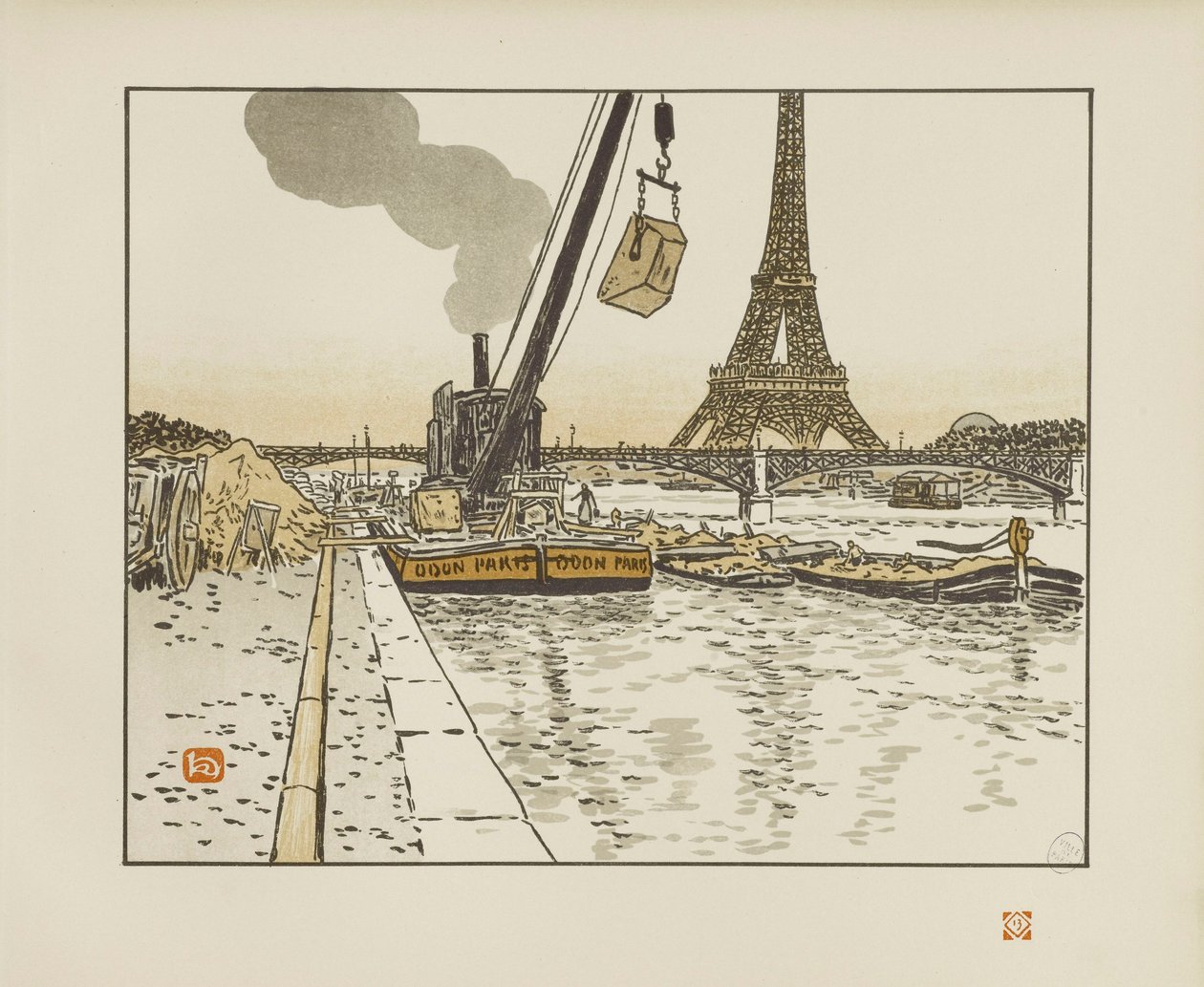From the Passy Quay [The Thirty-Six Views of the Eiffel Tower] by Henri Rivière