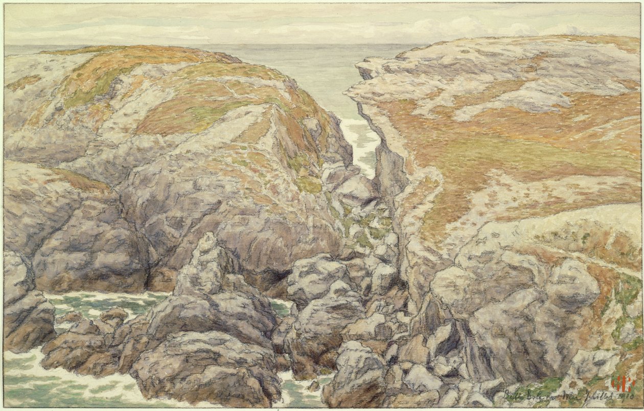 Cliffs at Belle-Isle-en-Mer by Henri Rivière