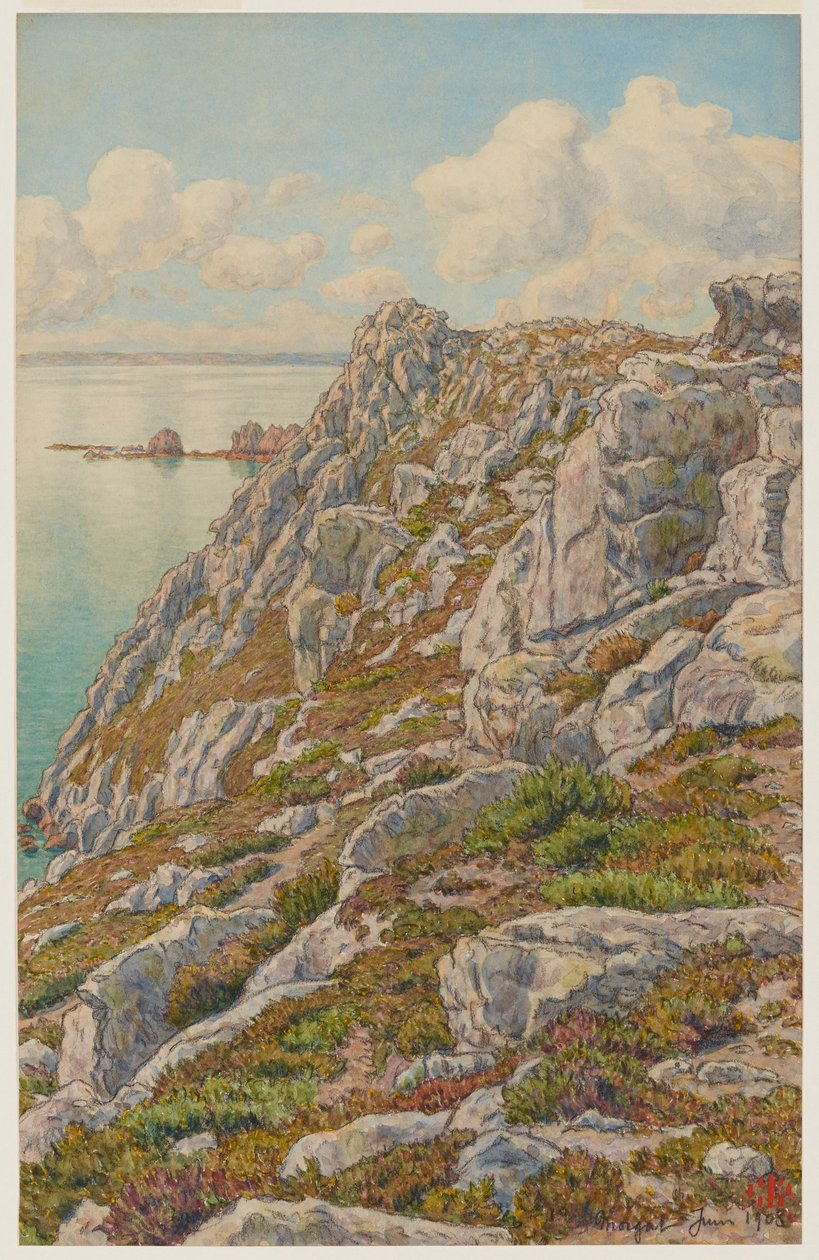 Cliffs of the Virgin Island. Bay of Douarnenez. Morgat by Henri Rivière