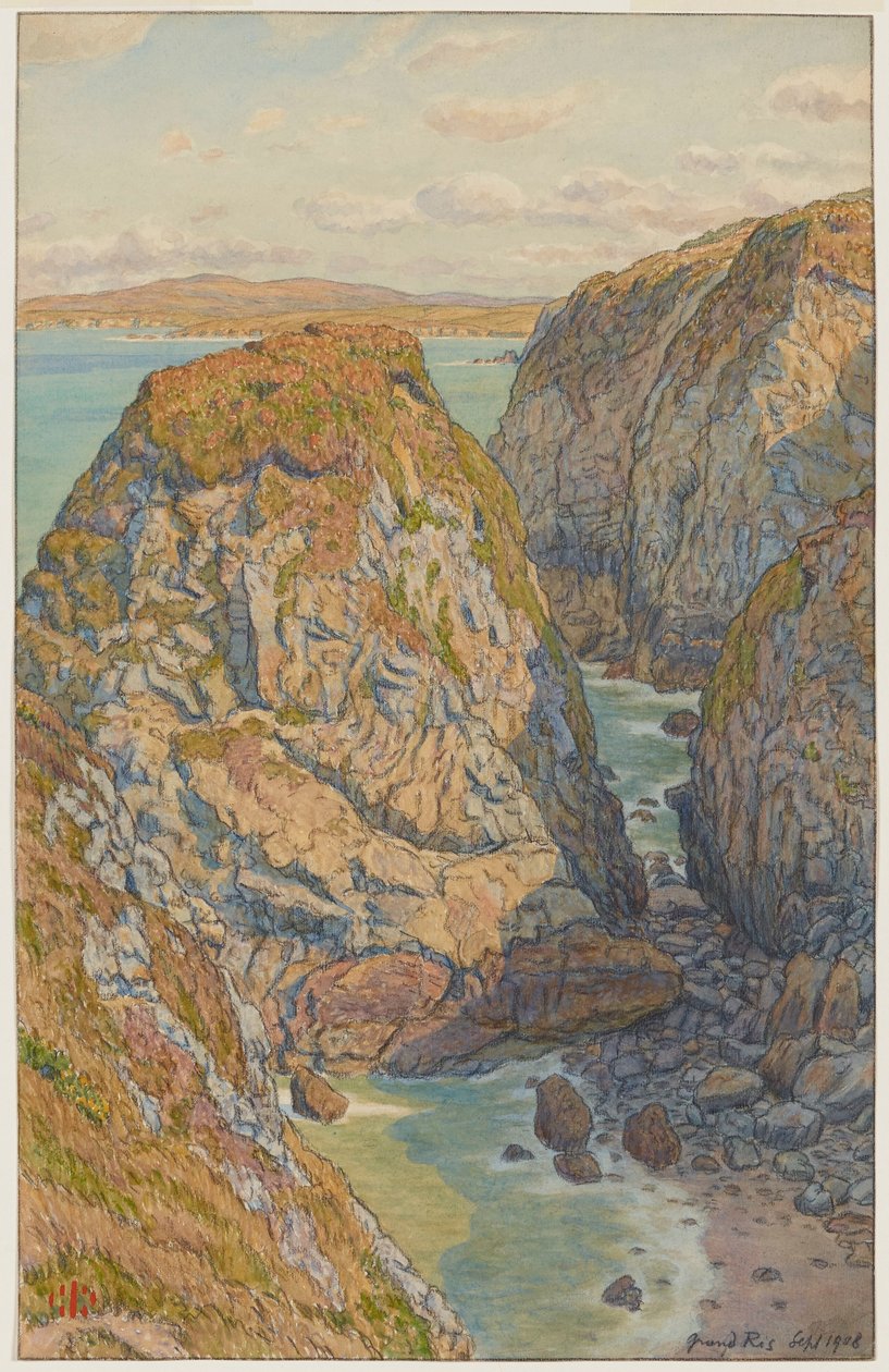 Cliffs of the Grand Ris. (Bay of Douarnenez) by Henri Rivière
