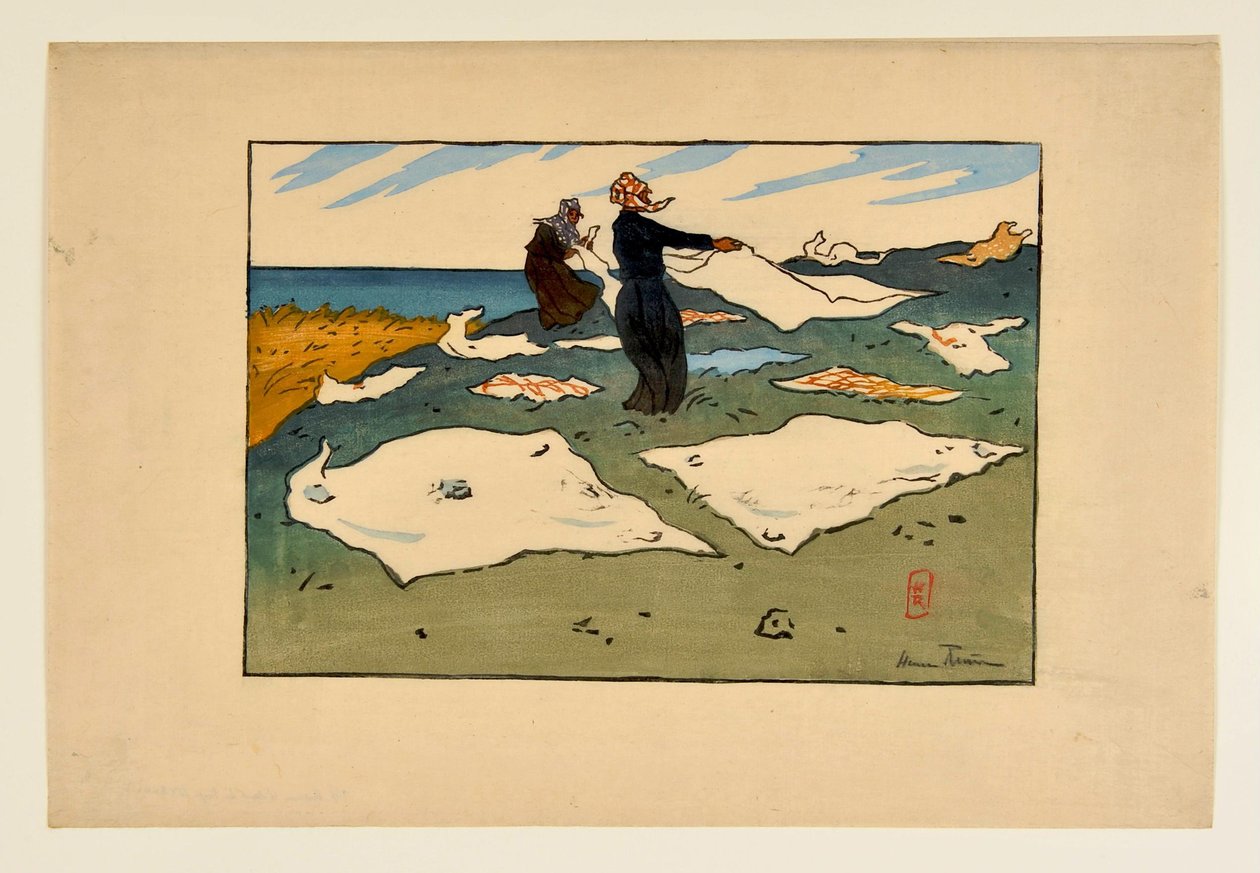 Woman Drying Laundry (Saint-Briac) by Henri Rivière