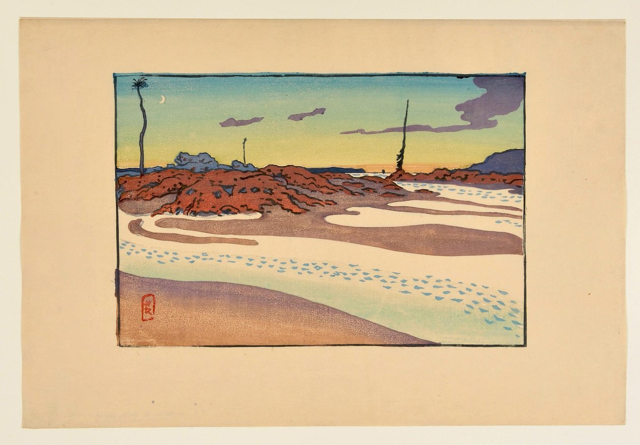 [The markers: La Bouche, Chéruette and the cove at twilight] by Henri Rivière
