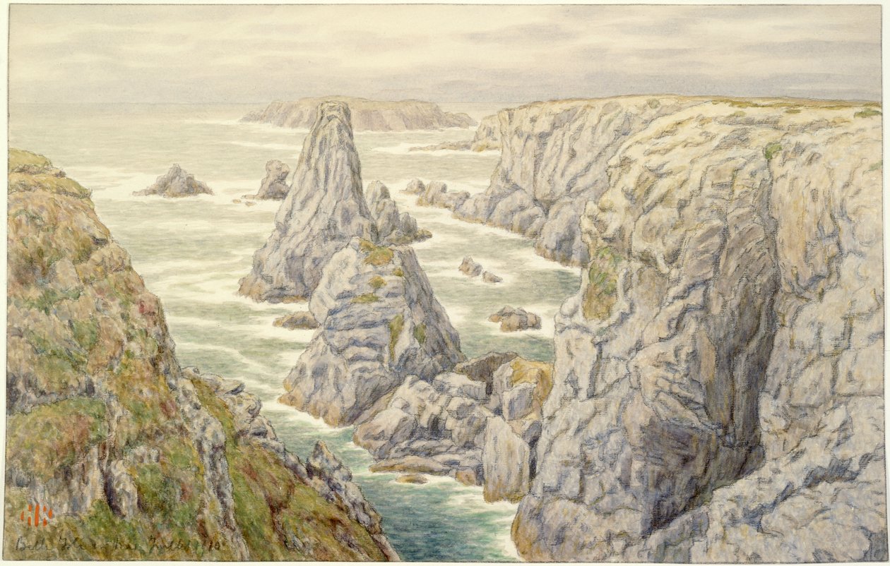 Rocks of Port Coton. Belle-Isle by Henri Rivière