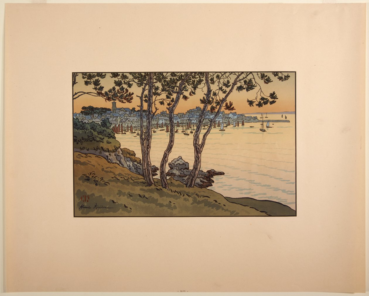 The Port of Douarnenez, Brittany by Henri Rivière