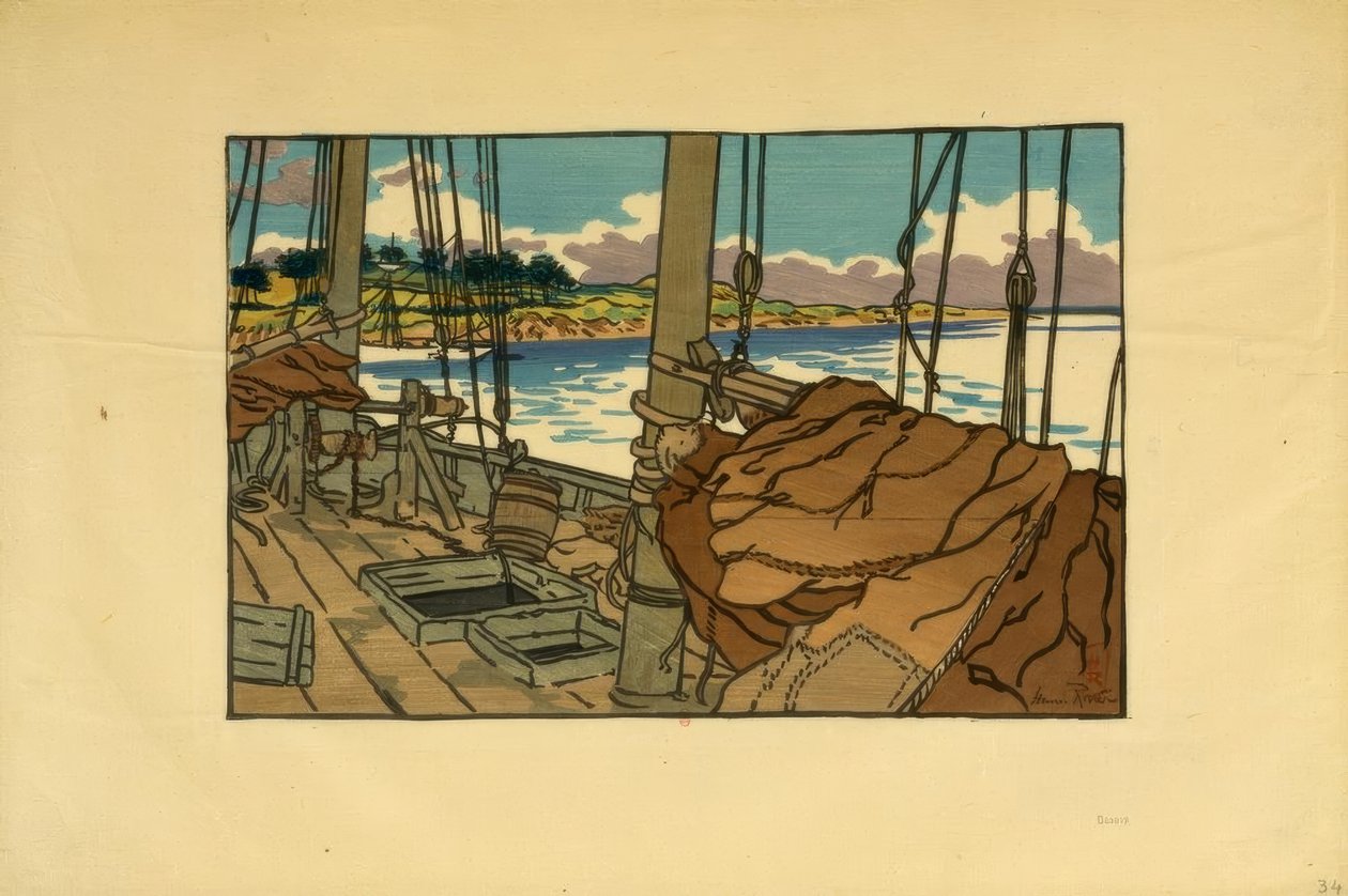 Lobster Fisherman at the Mouth of the Trieux (Loguivy) by Henri Rivière