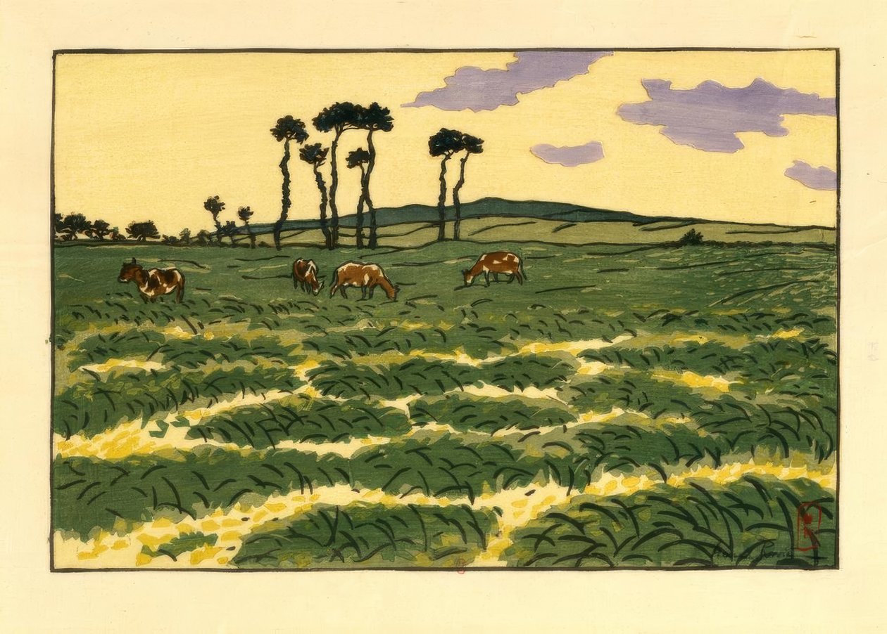 Cows in the Field of Garde-Guérin (Saint-Briac) by Henri Rivière