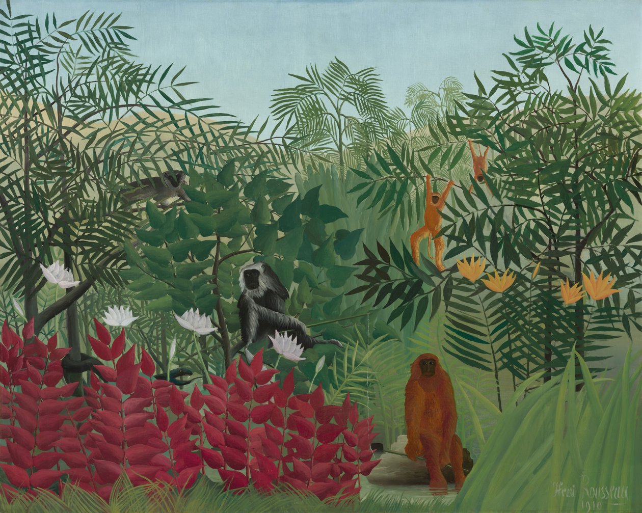 Tropical Forest with Monkeys by Henri Rousseau