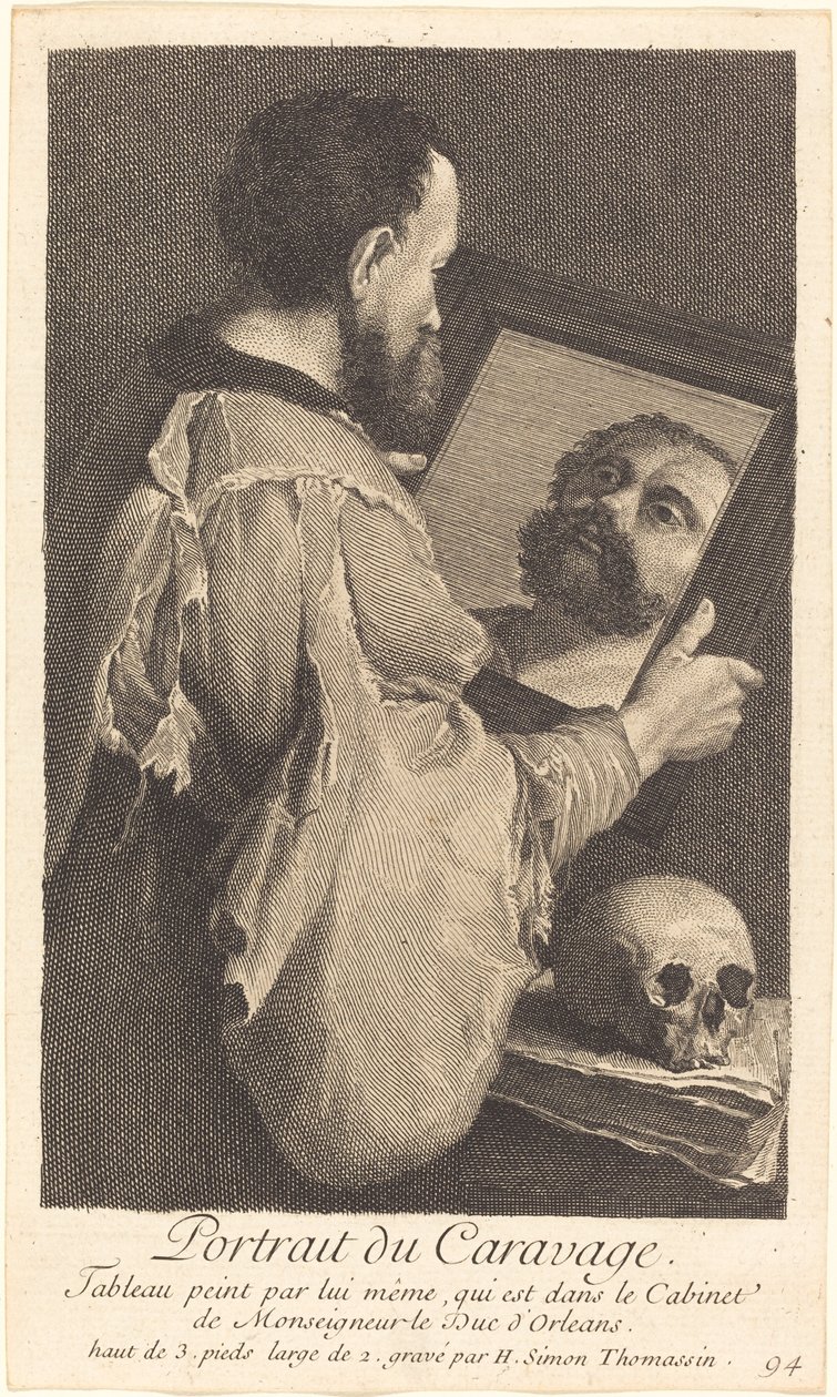 Portrait of Caravaggio by Henri Simon Thomassin