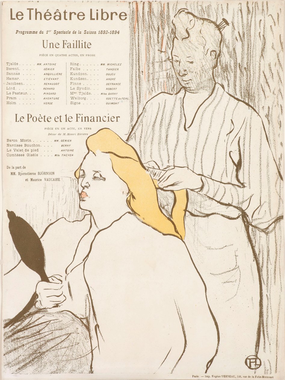 The Hairdresser - Theatre Libre Program by Henri Toulouse Lautrec de
