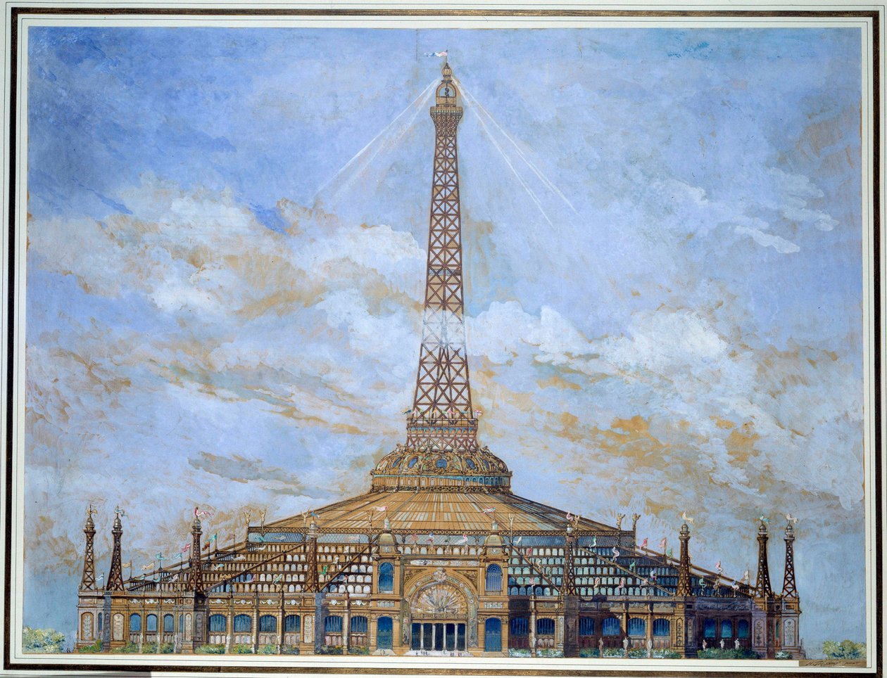 Design of the Eiffel Tower for the 1900 Universal Exposition by Henri Toussaint
