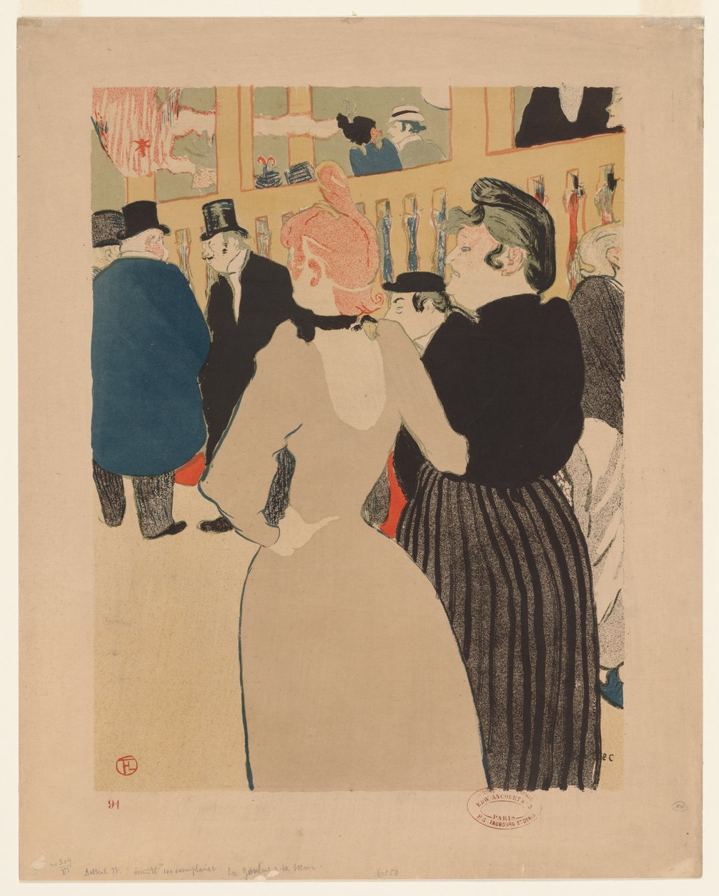 At the Moulin Rouge: La Goulue and Her Sister by Henri de Toulouse-Lautrec