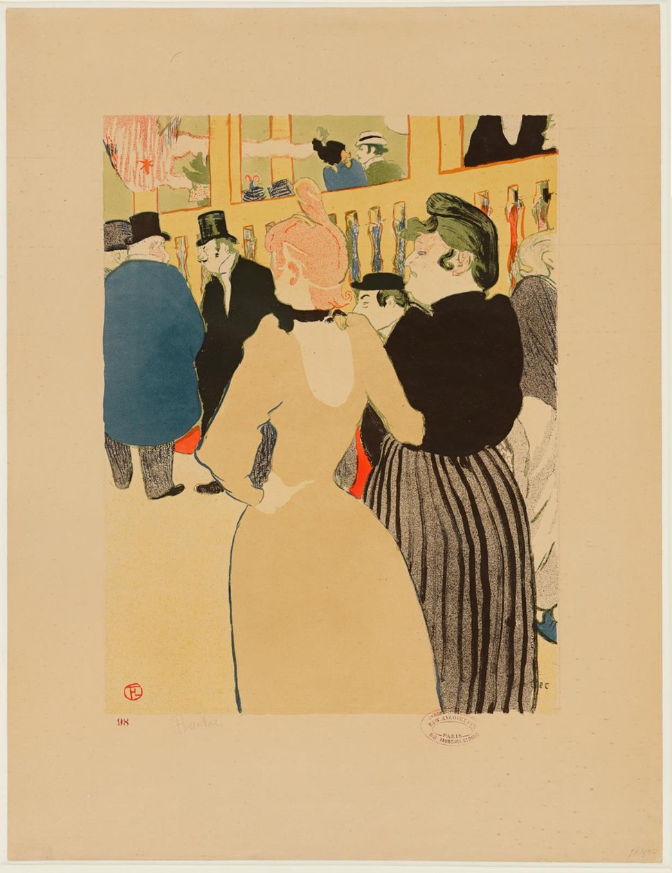At the Moulin Rouge, La Goulue and Her Sister by Henri de Toulouse-Lautrec