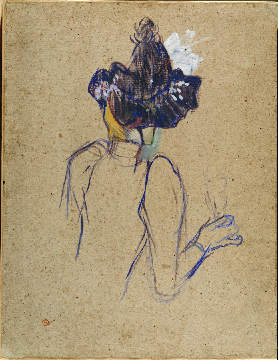 Jane Avril, Back-View by Henri de Toulouse-Lautrec
