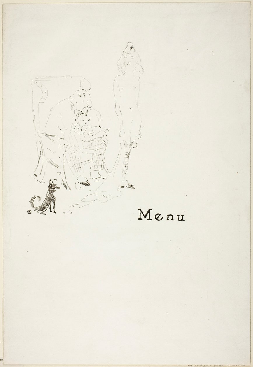The Naked Little Girl: Menu by Henri de Toulouse-Lautrec