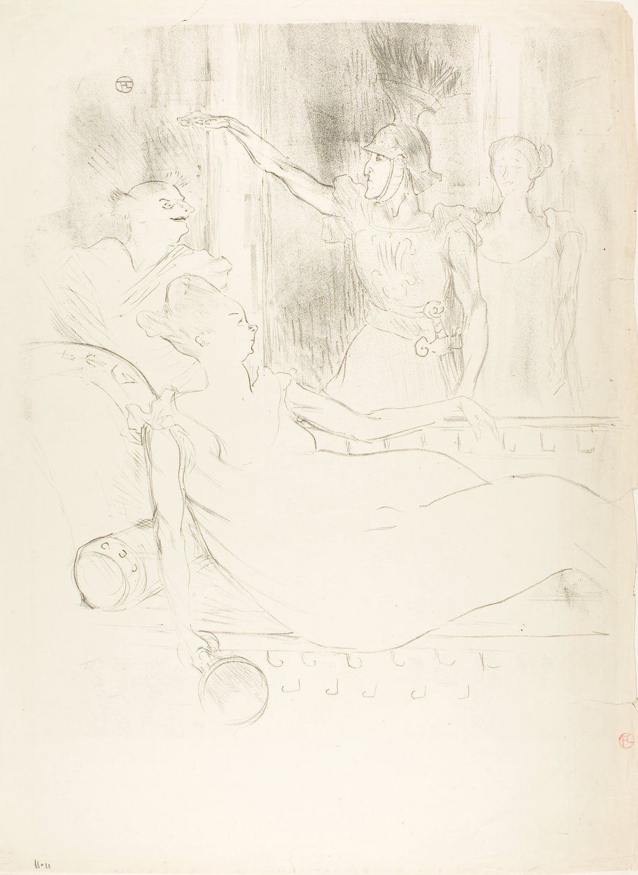 Madame Simon-Girard, Brasseur and Guy in La belle Hélène by Henri de Toulouse-Lautrec