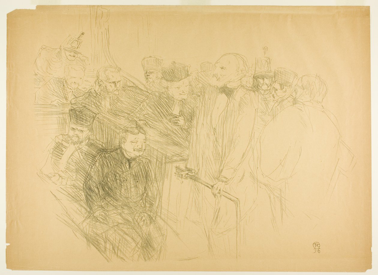 The Arton Trial, Ribot Giving Evidence (second plate) by Henri de Toulouse-Lautrec