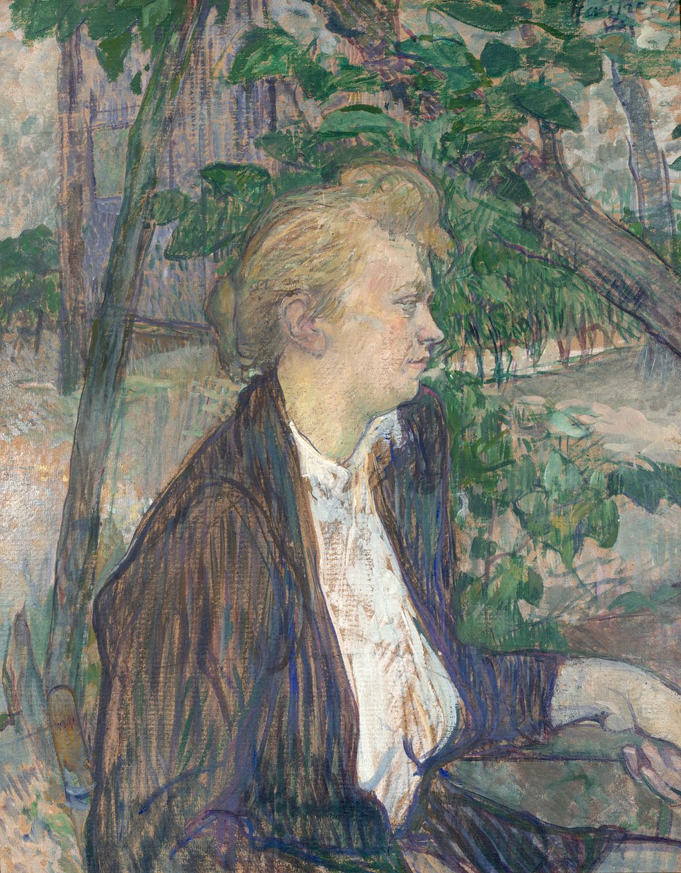 Woman seated in a Garden by Henri de Toulouse Lautrec