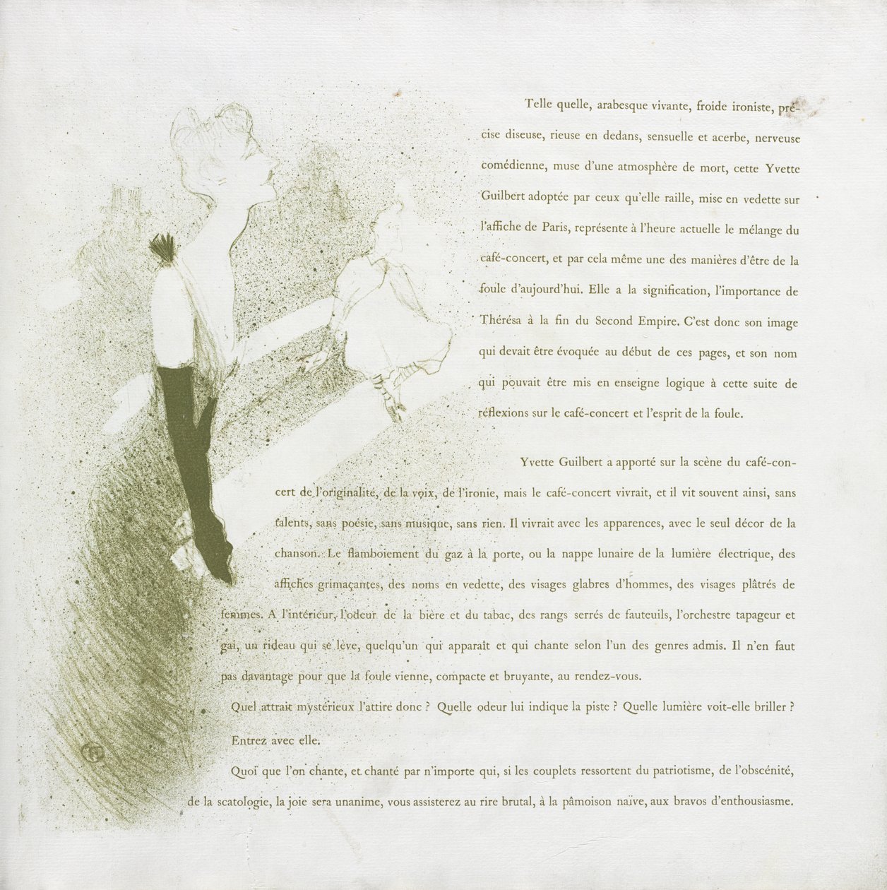 Yvette Guilbert - French Series: No. 2 by Henri de Toulouse-Lautrec