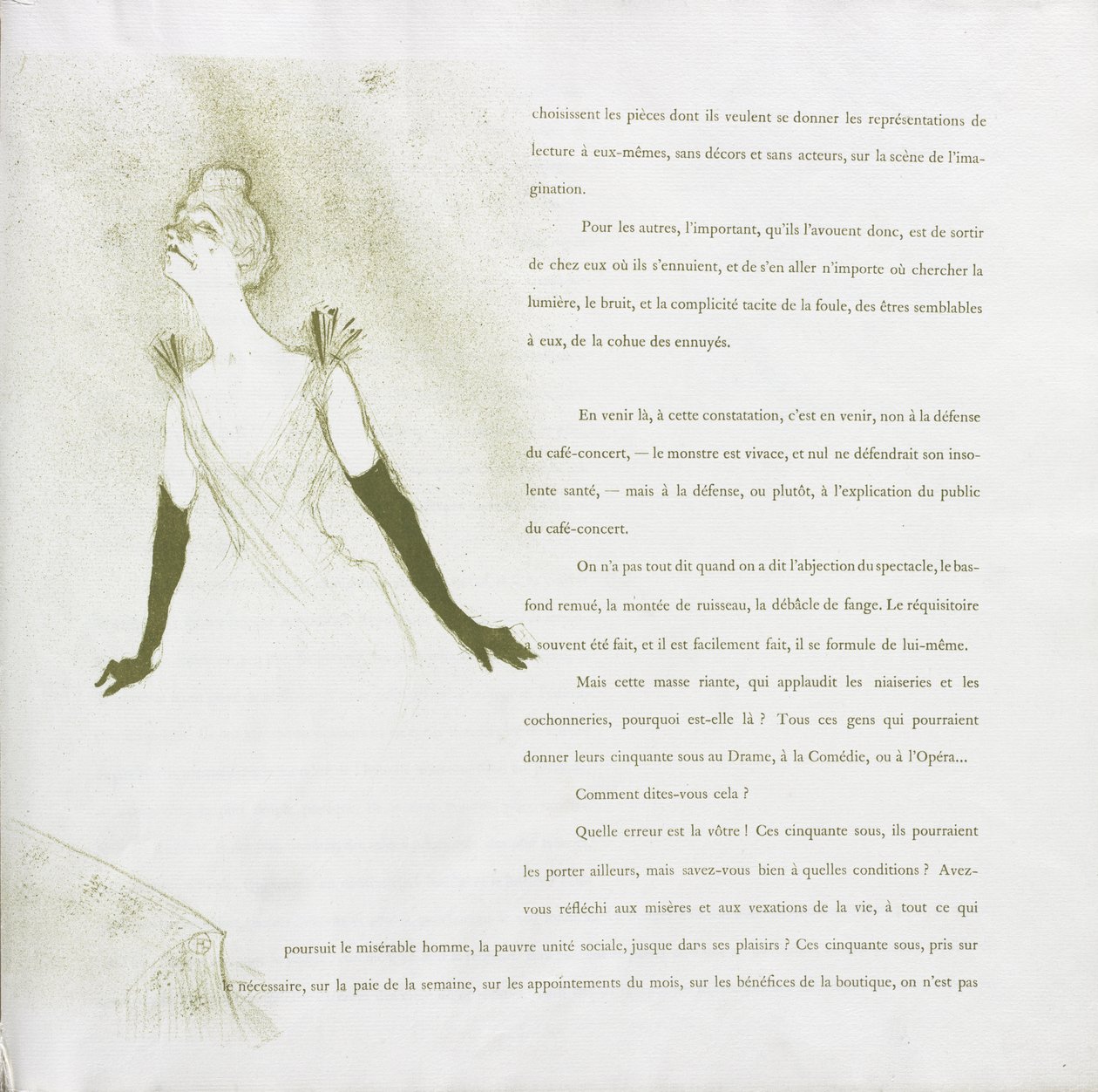 Yvette Guilbert - French Series: No. 4 by Henri de Toulouse-Lautrec