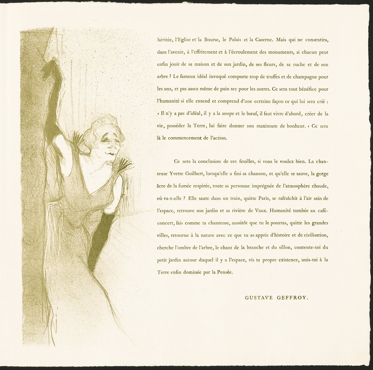 Yvette Guilbert by Henri de Toulouse-Lautrec