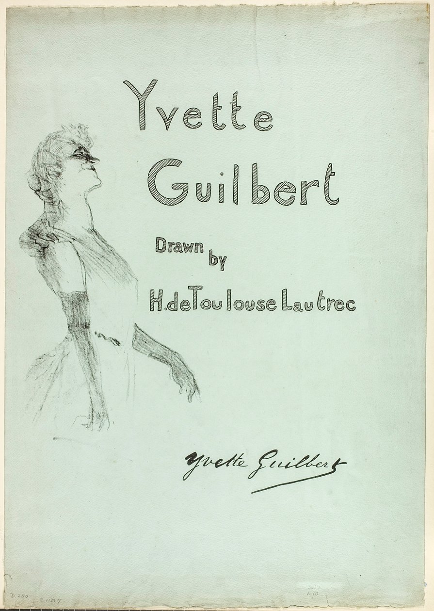 Yvette Guilbert on Stage, from Yvette Guilbert by Henri de Toulouse-Lautrec