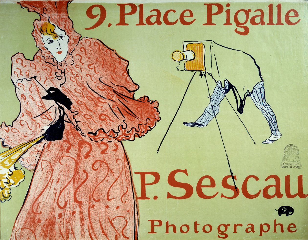 Advertising for photographer P. Sescau, 9 Place Pigalle in Montmartre by Henri de Toulouse Lautrec
