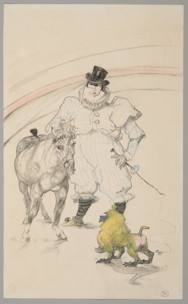 At the Circus: Trained Pony and Baboon by Henri de Toulouse Lautrec